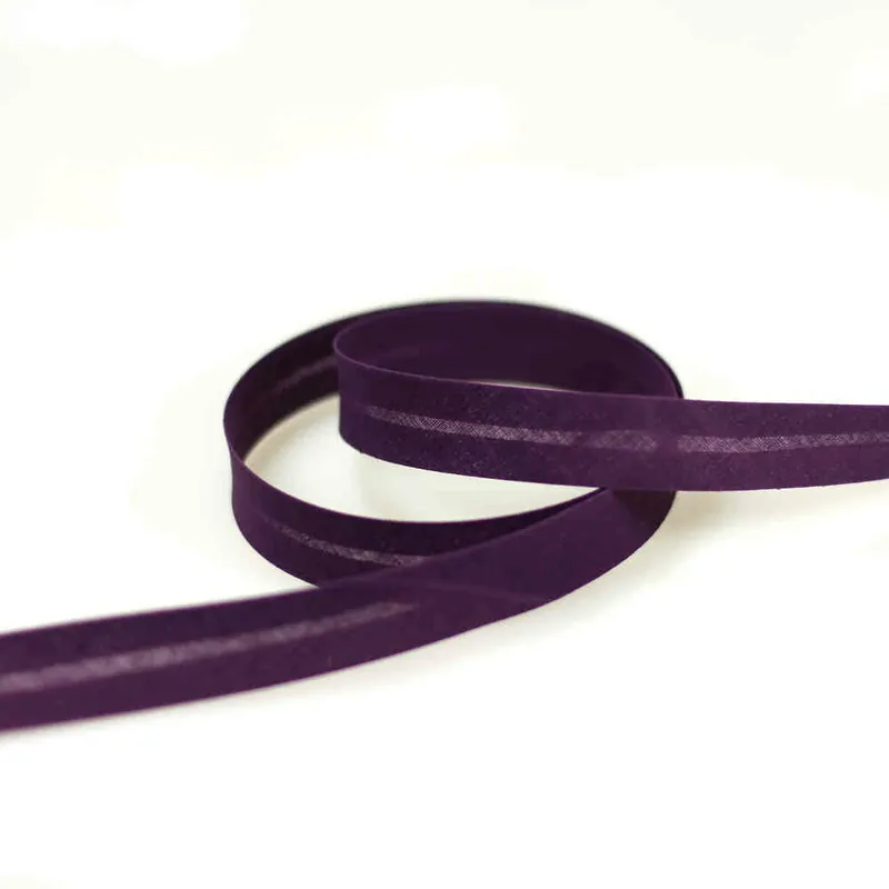 Super-Preis Schrägband gefalzt aubergine 20mm