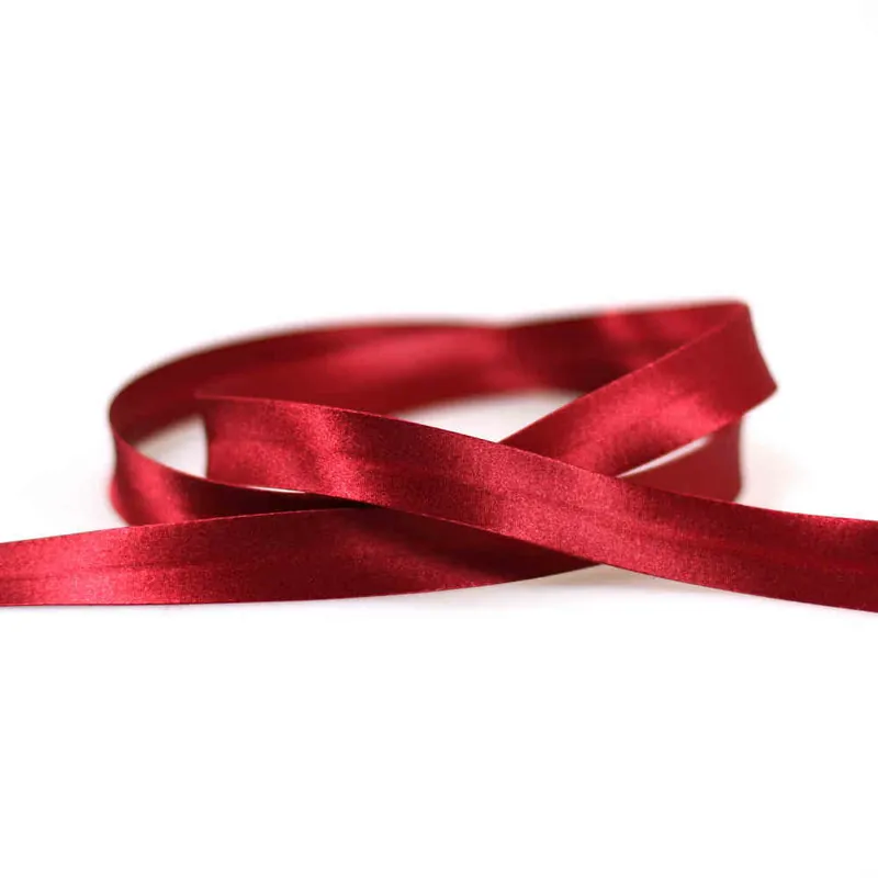 Gratis Versand Schrägband Satin gefalzt weinrot 20mm