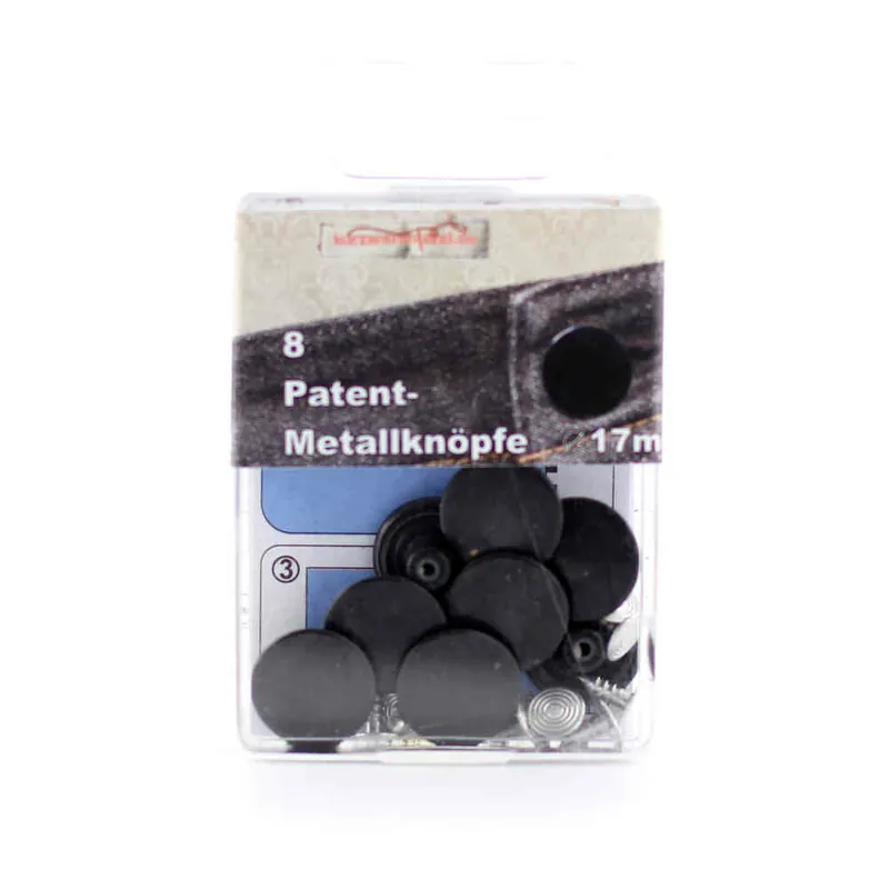 Schwarzer Metallknopf NÄHFREI 17mm Nur Heute