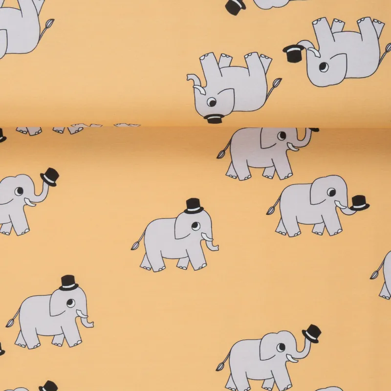 Jetzt Zugreifen ORGANIC FRENCH TERRY ELEPHANTS PEACH