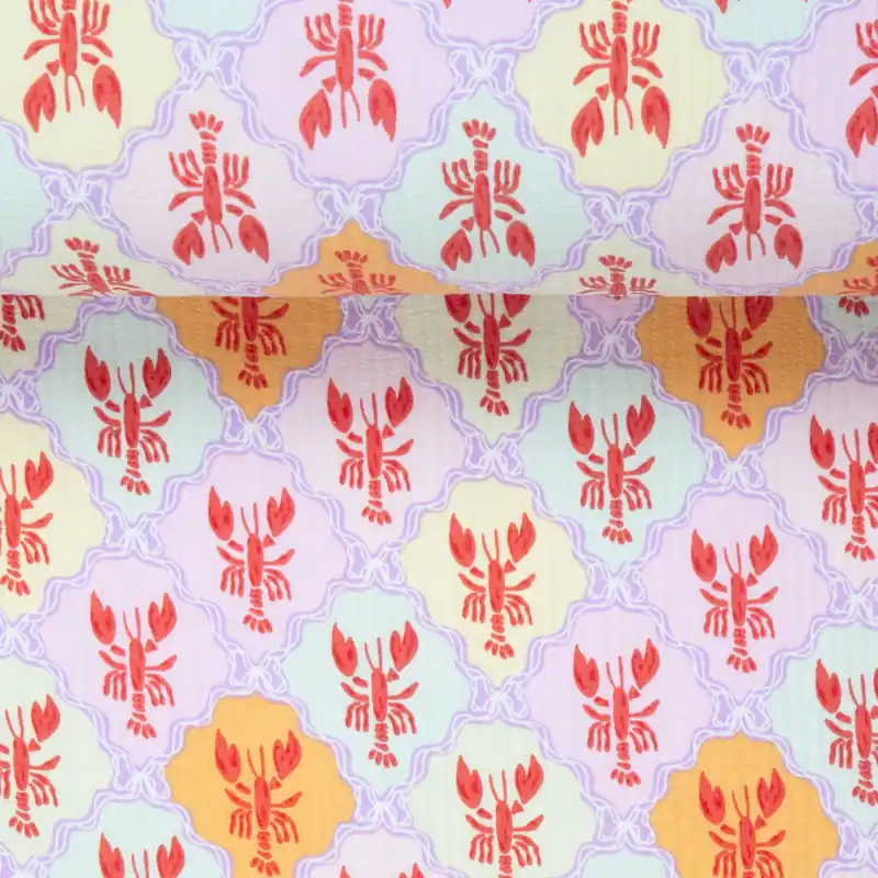 COTTON STITCHED QUILT LOBSTER lilac Neue Kollektion