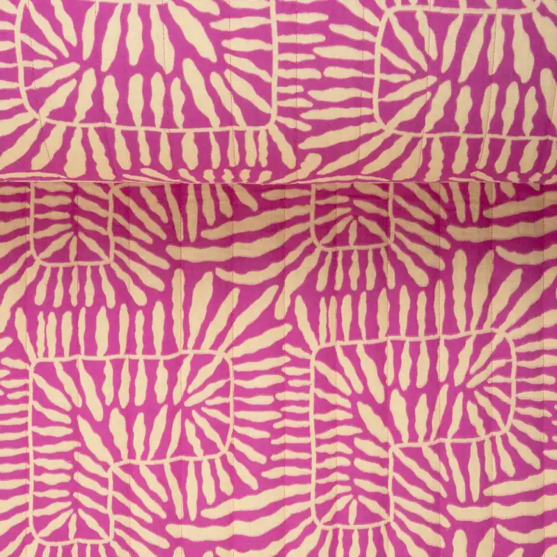 Zertifiziert QUILTED DOUBLE GAUZE ABSTRACT fuchsia/apricot cream