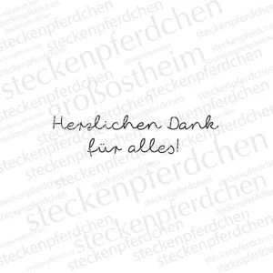 Preisknaller Stempelgummi "Herzlichen Dank für alles!" Steckenpferdchen
