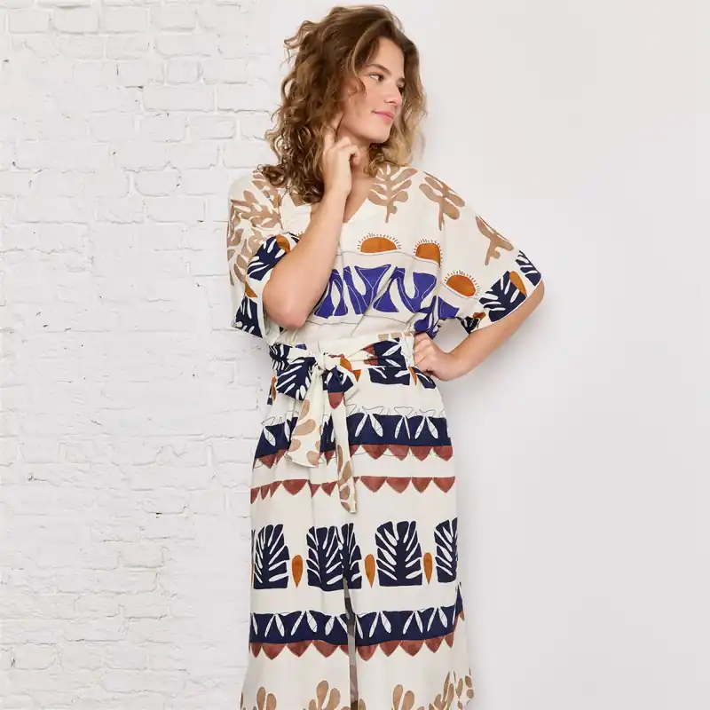 Top-Seller VISCOSE SUN AND SHAPES OFF WHITE