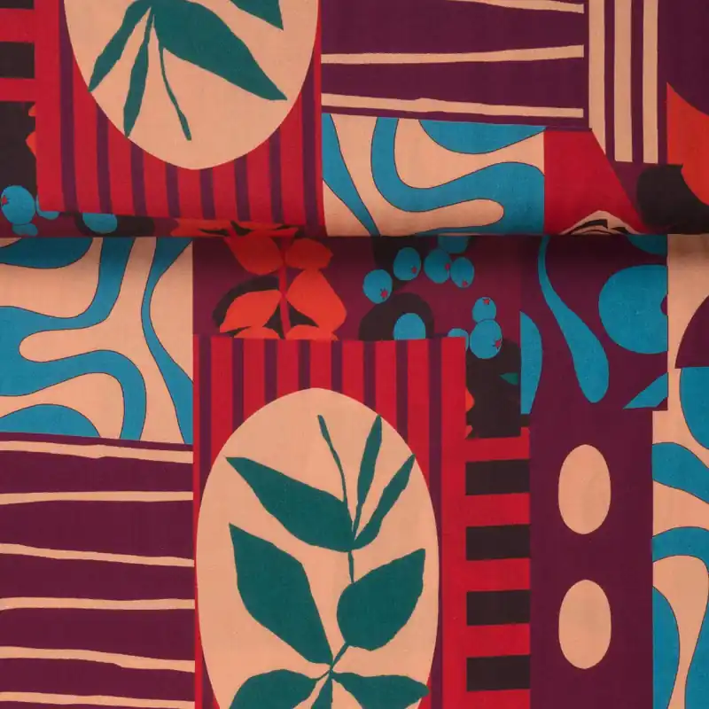 VISCOSE PATCHWORK RED Knallerangebot