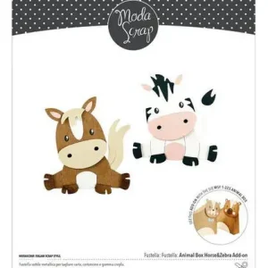 Zertifiziert Moda Scrap Stanzdie - Animal Box Horse & Zebra Add on