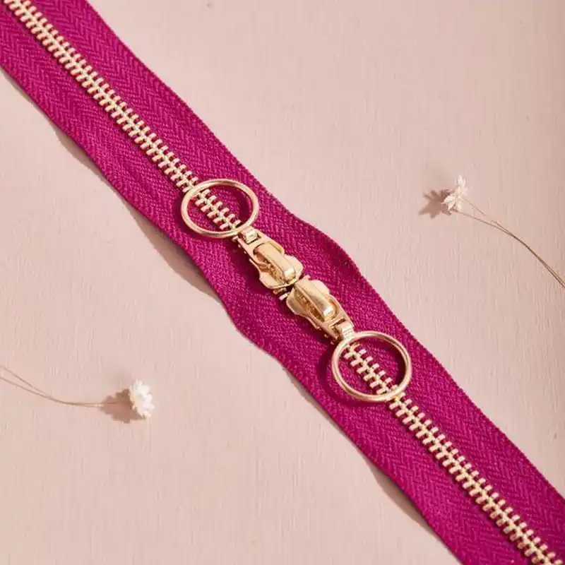 ZIPPER GOLD DOUBLE SLIDERdahlia Kostenloser Versand