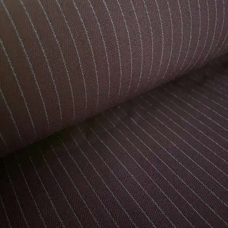 *REST* 57 x 145 cm - Hosenstoff Nadelstreifen - braun hellblau Neu Im Sortiment