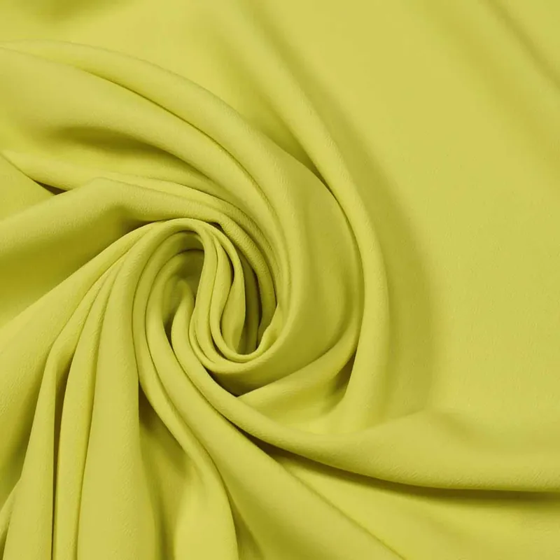 Zertifiziert Seide-Acetat Mix Crêpe uni - zitrusgelb