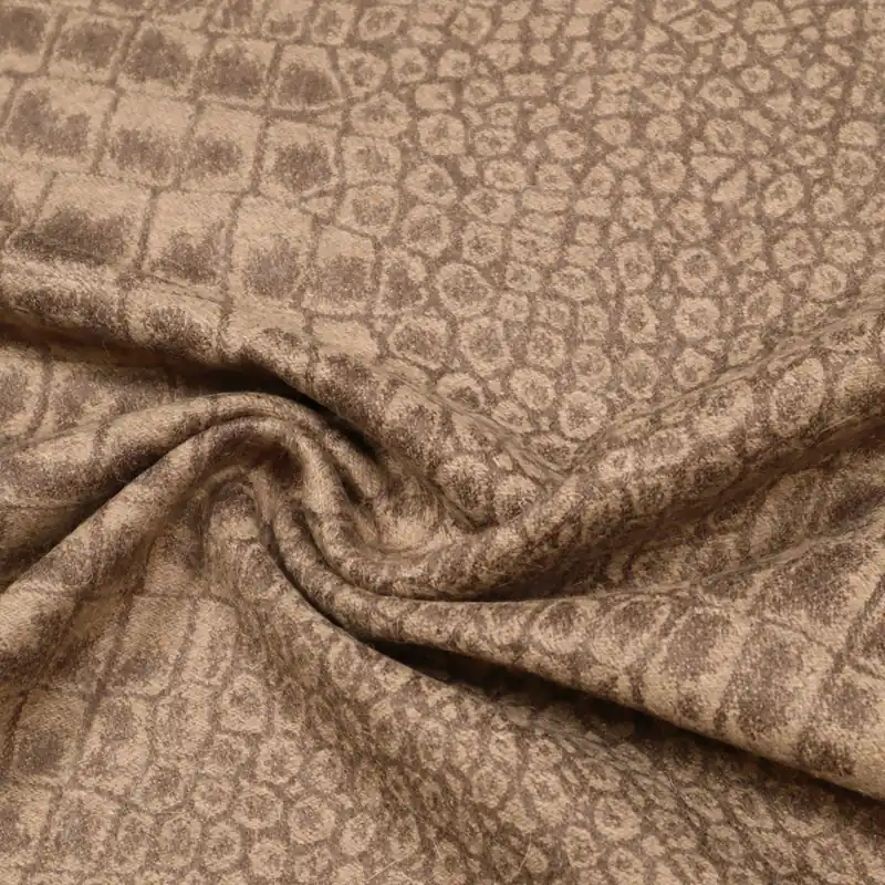 Wolltuch Kroko-Motiv - hellbraun/braun Saisonangebot