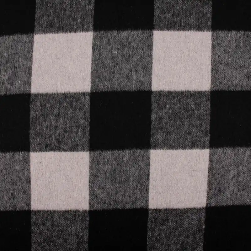 Ab Werk Bekleidungsstoff Flanell-Art Holzfäller Karo angeraut hellgrau schwarz 1,5m Breite