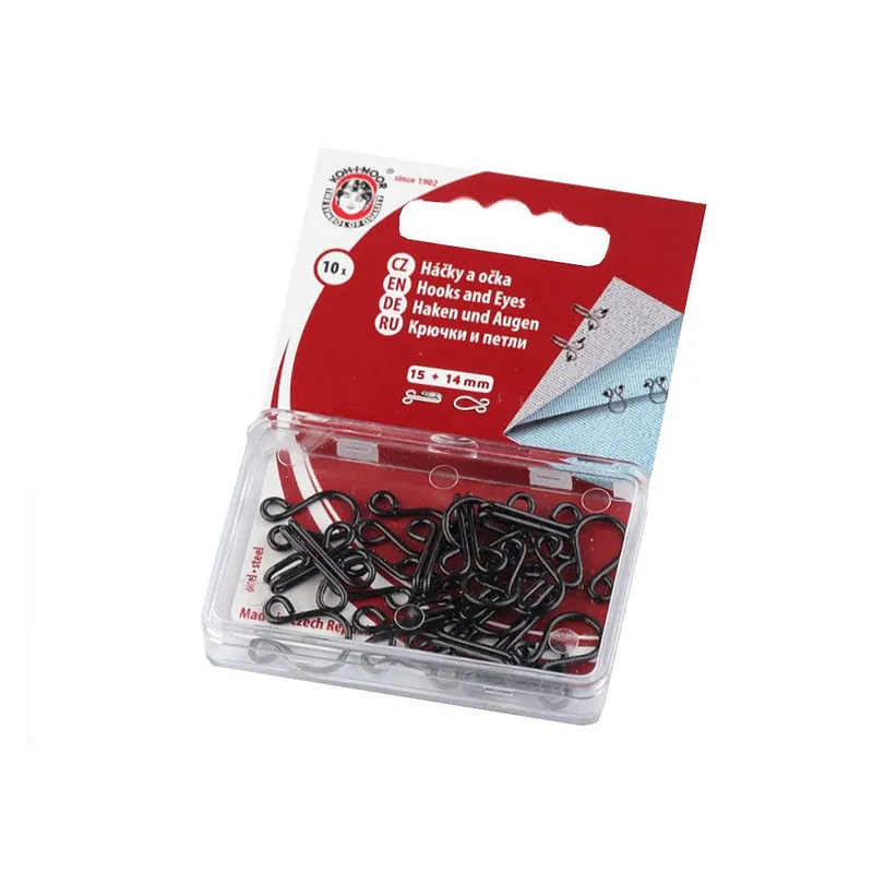 Abverkauf Haken und Augen, Größe 15 + 14; 13 + 12; 12 + 20; 10 + 8 mm