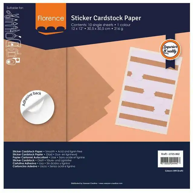 Florence Sticker Cardstock glatt 12 Inch kraft Kostenloser Versand