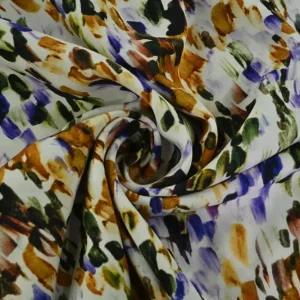 Zertifiziert Viskose digital - Brushstroke mehrfarbig