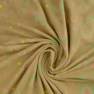 Top-Angebot Baumwolljersey Royal - Regenbogen beige