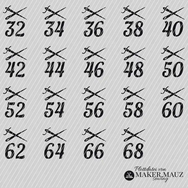Abverkauf Plotterdatei Größenlabel Schere Erwachsene