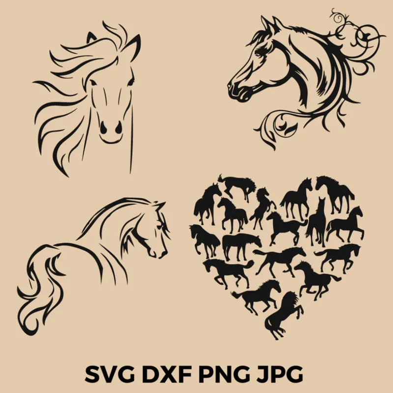 Wochenendangebot Plotterdatei Bundle Pferde