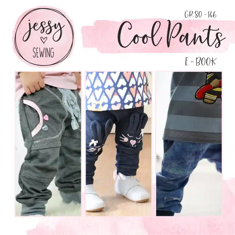 *Cool Pants* Basic Hose mit Knieteilung, Öhrchen & Taschen Sichere Zahlung