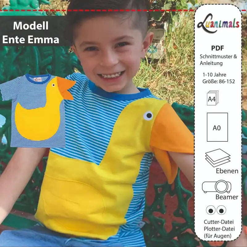 T-Shirt Kind E-Book Luanimals Ente Emma (86-152cm) Markenprodukt