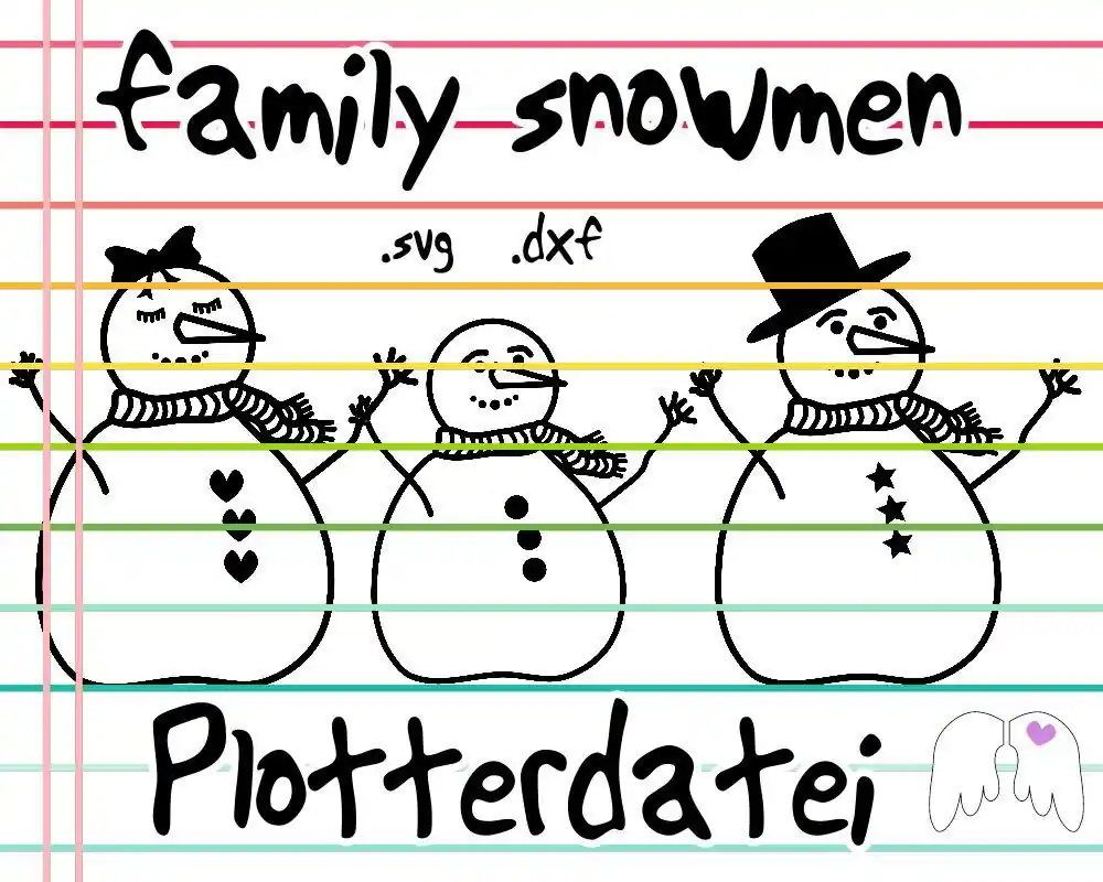 Abverkauf FAMILY SNOWMEN Schneemann Plotterdatei