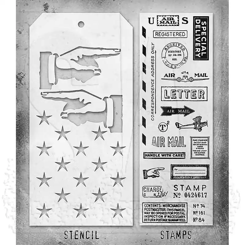 Gratis Versand Tim Holtz Mixed Media Stamps & Stencil #41