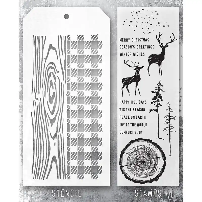 Tim Holtz Mixed Media Stamps & Stencil #57 Begrenztes Angebot