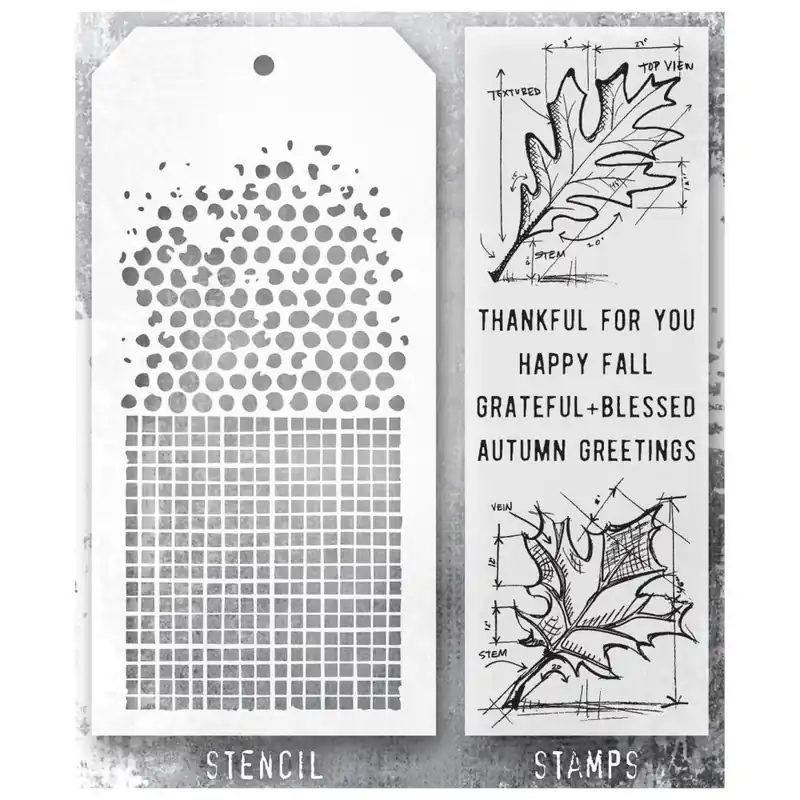 Tim Holtz Mixed Media Stamps & Stencil #51 Kostenloser Versand