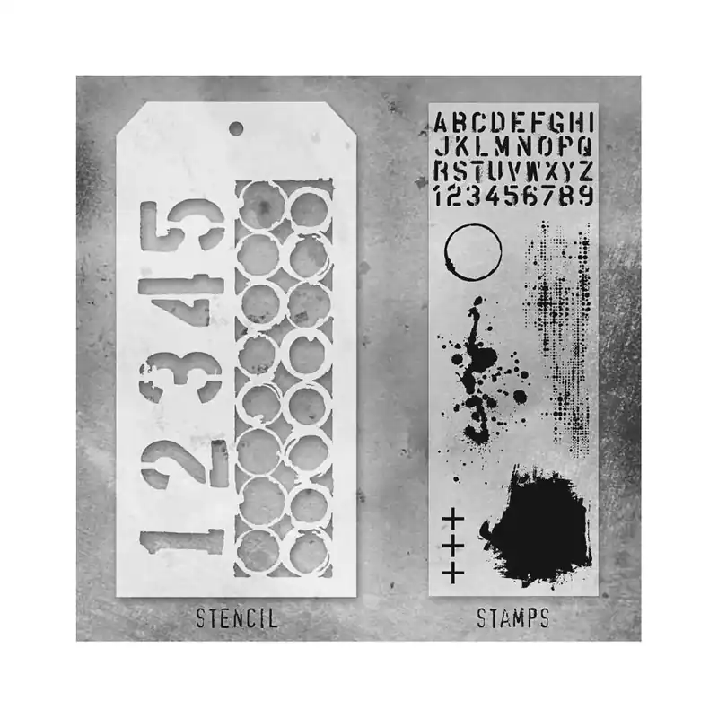 Markenprodukt Tim Holtz Mixed Media Stamps & Stencil #22