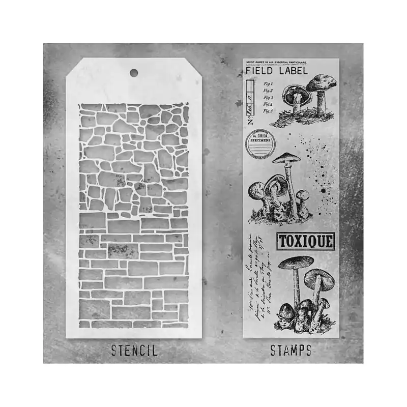 Markenprodukt Tim Holtz Mixed Media Stamps & Stencil #12